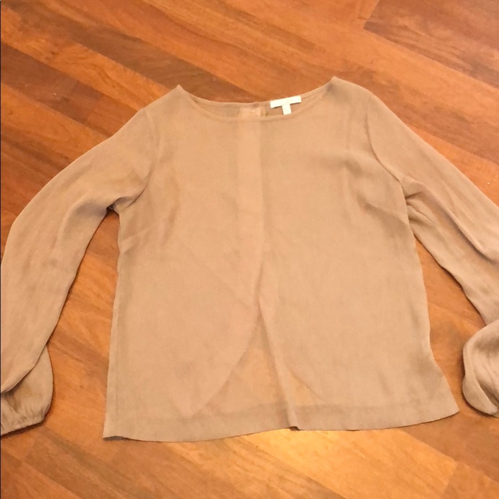 Taupe Shiney Blouse with Open back - Size L